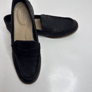 Sperry Top-Sider Seaport Leather Penny Loafers Black STS83292 Womens 7 Old Money